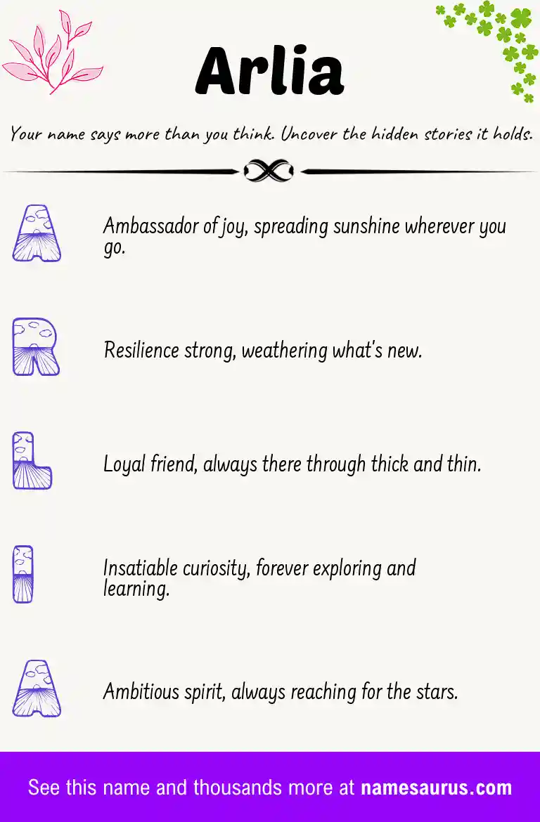 Acrostic poem about Arlia.