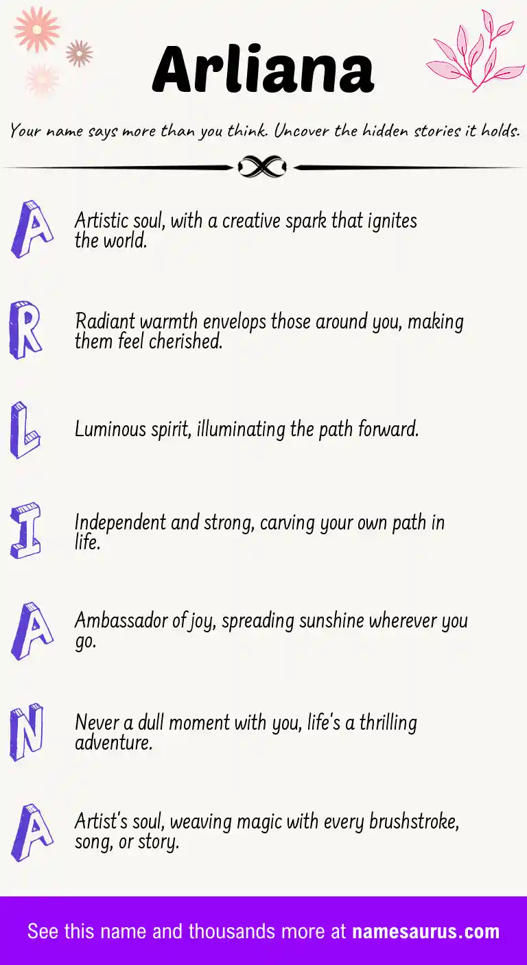 Acrostic poem about Arliana.