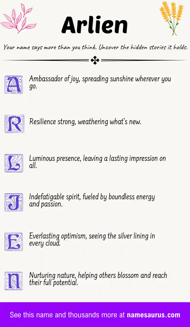 Acrostic poem about Arlien.