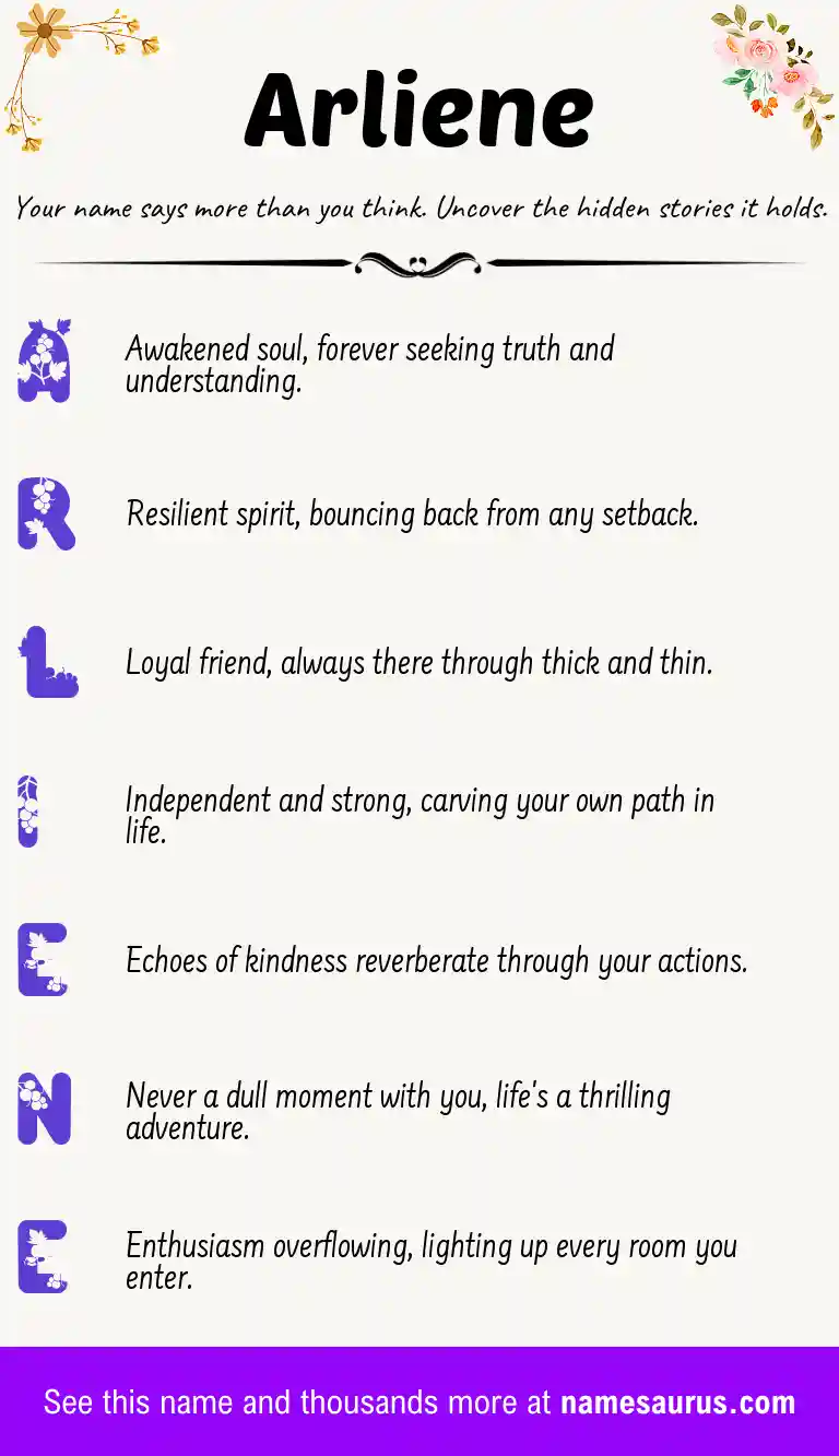 Acrostic poem about Arliene.