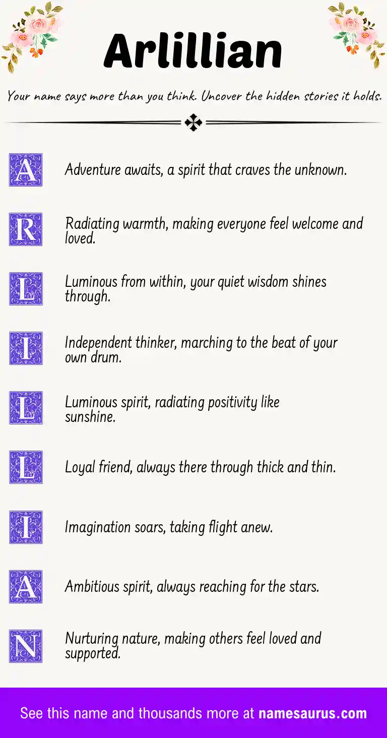 Acrostic poem about Arlillian.