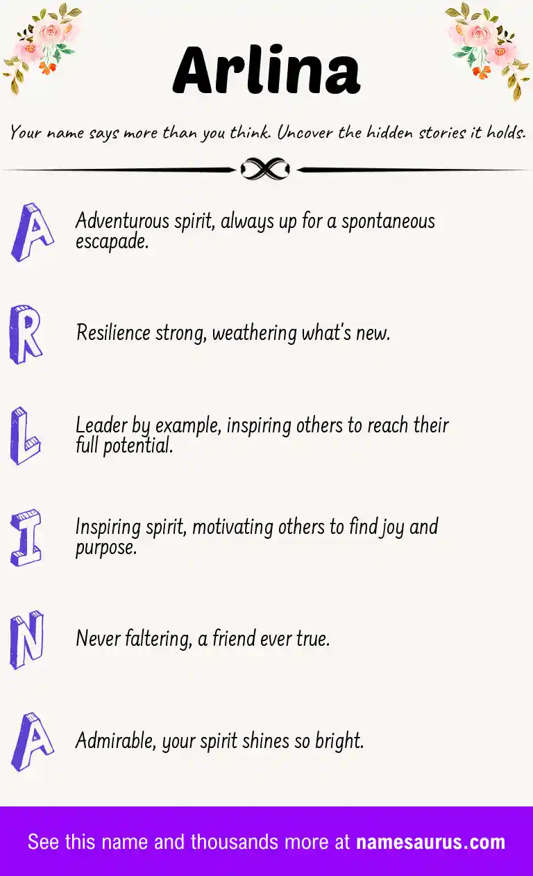 Acrostic poem about Arlina.