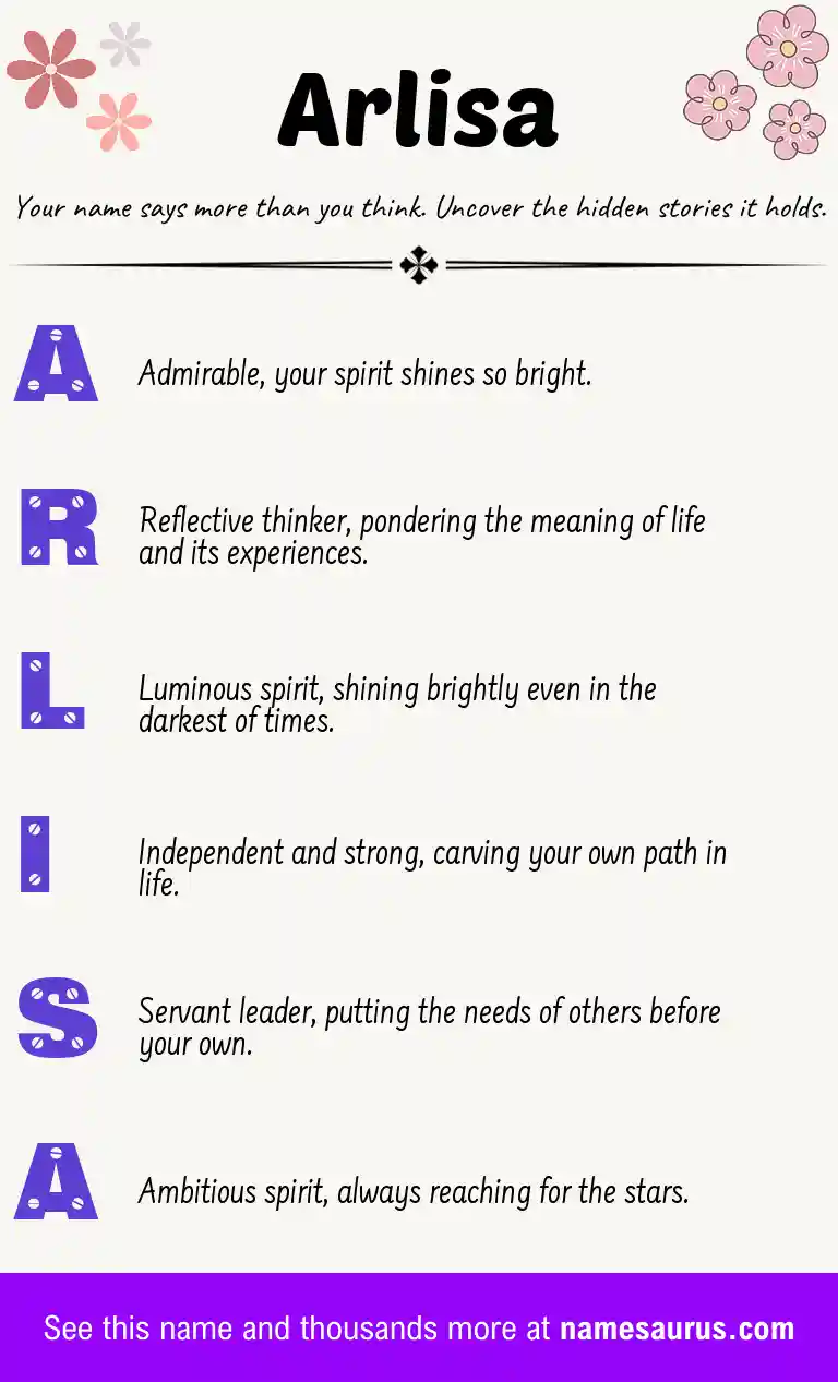 Acrostic poem about Arlisa.