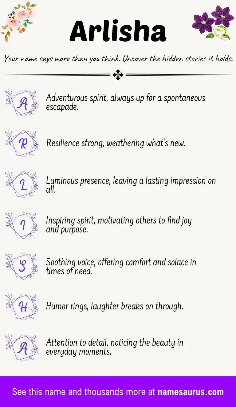 Acrostic poem about Arlisha.