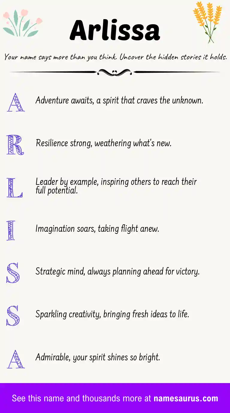 Acrostic poem about Arlissa.