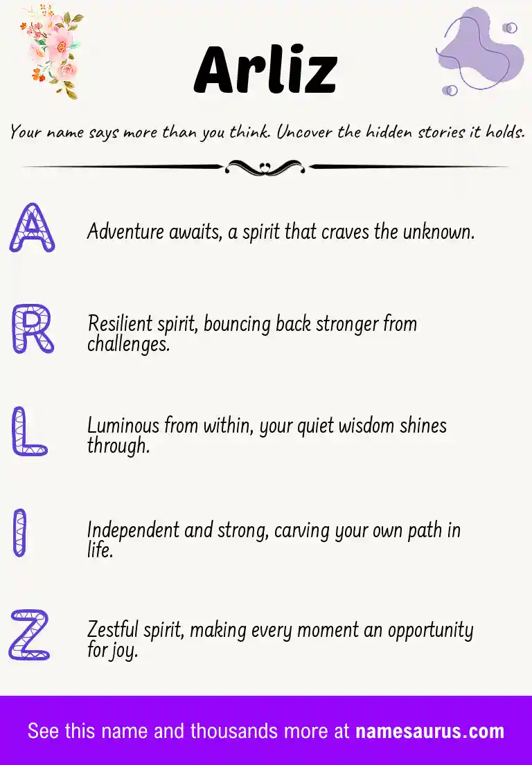 Acrostic poem about Arliz.