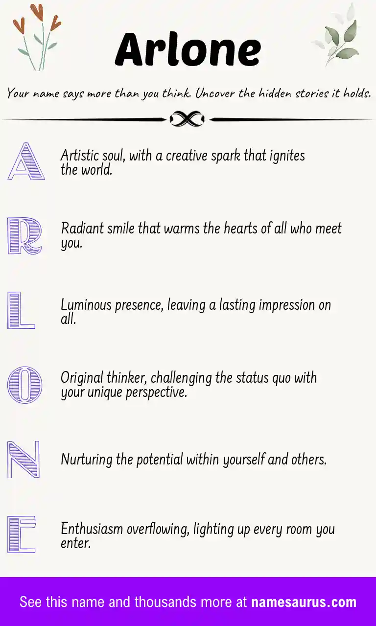 Acrostic poem about Arlone.