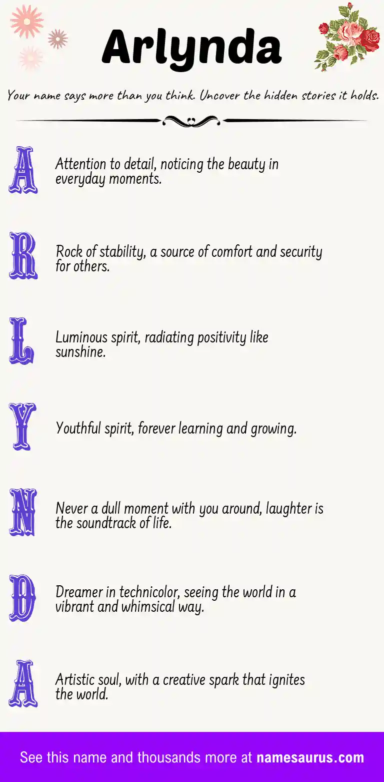 Acrostic poem about Arlynda.