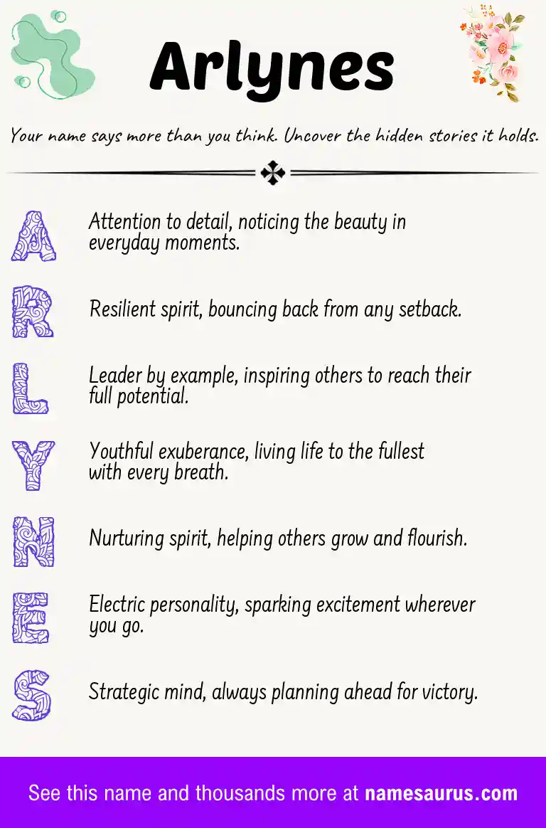 Acrostic poem about Arlynes.