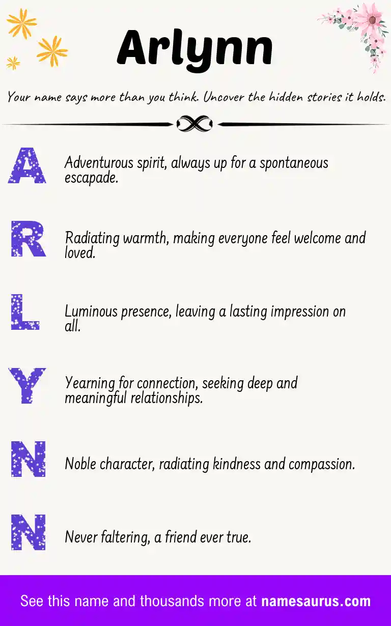 Acrostic poem about Arlynn.
