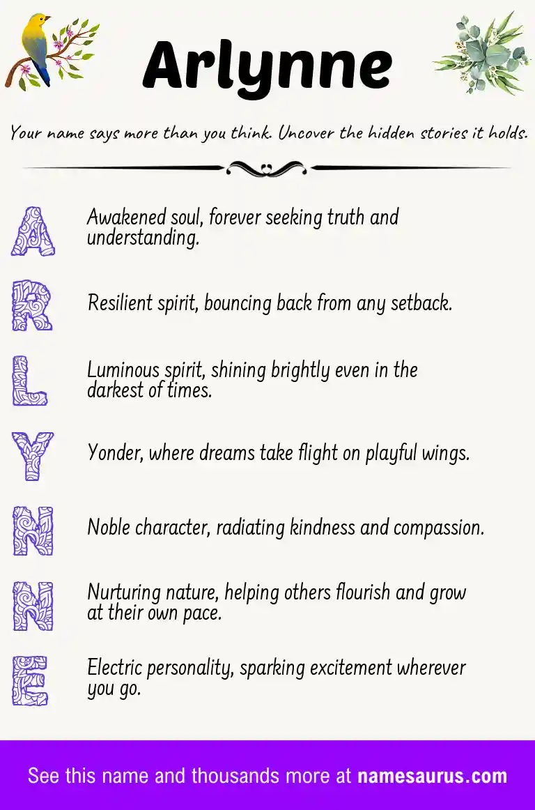 Acrostic poem about Arlynne.