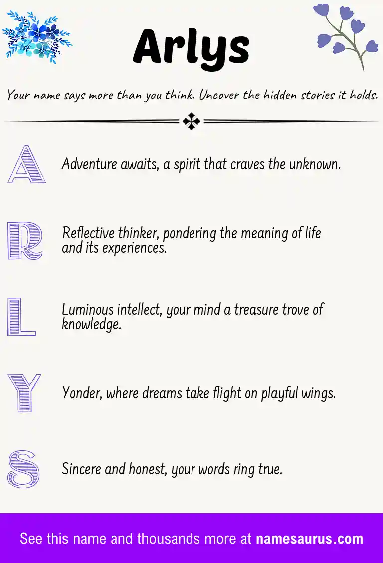 Acrostic poem about Arlys.