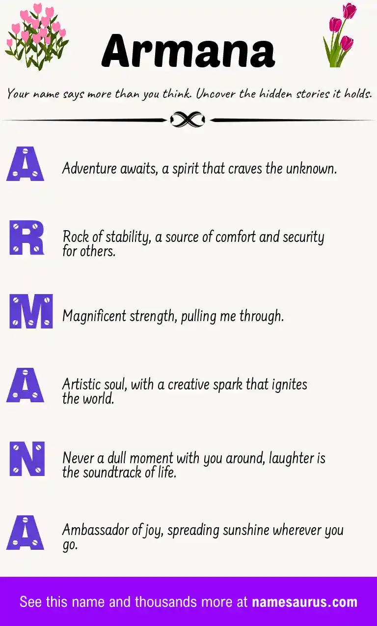 Acrostic poem about Armana.