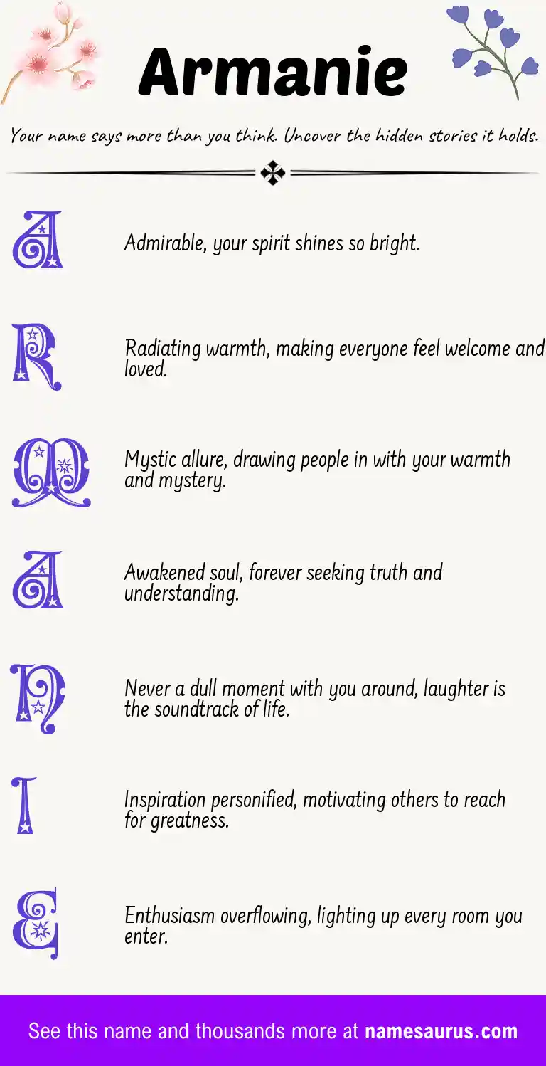 Acrostic poem about Armanie.