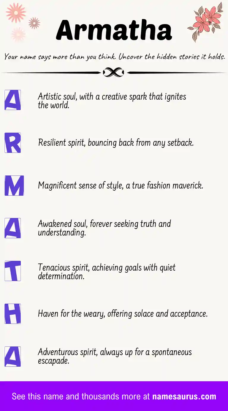 Acrostic poem about Armatha.