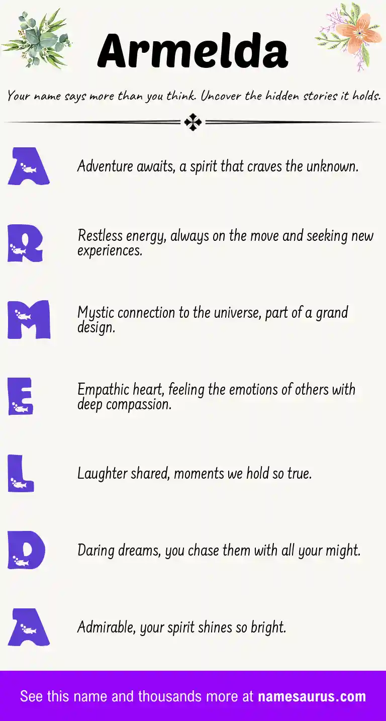 Acrostic poem about Armelda.