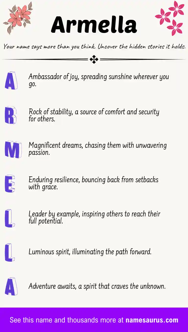 Acrostic poem about Armella.