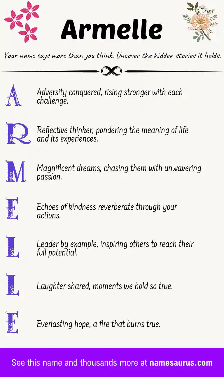 Acrostic poem about Armelle.