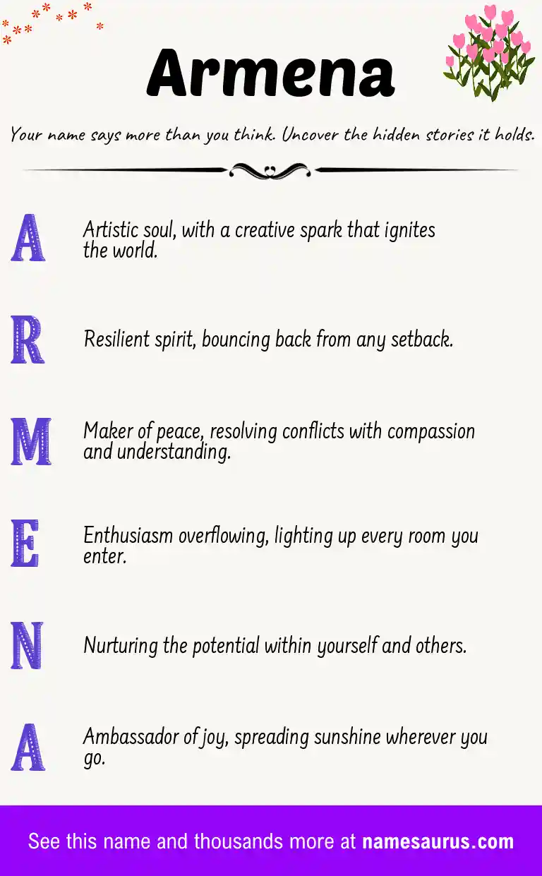 Acrostic poem about Armena.