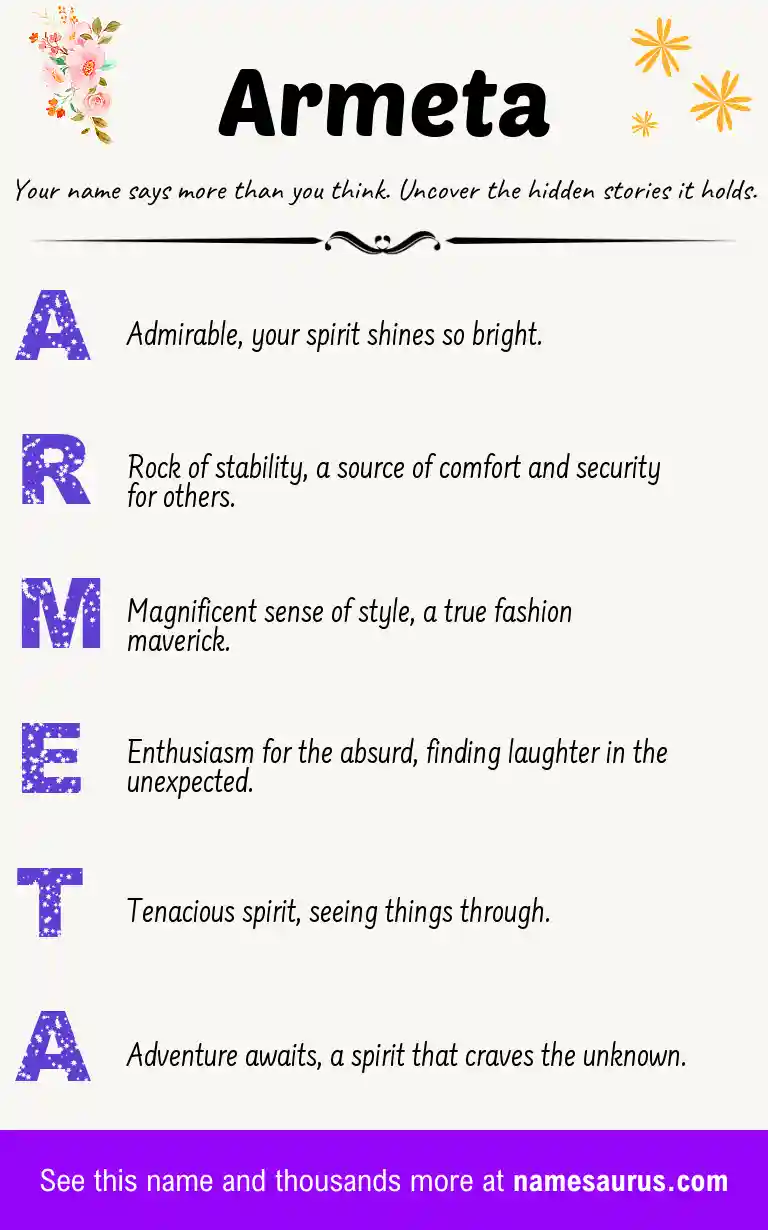 Acrostic poem about Armeta.