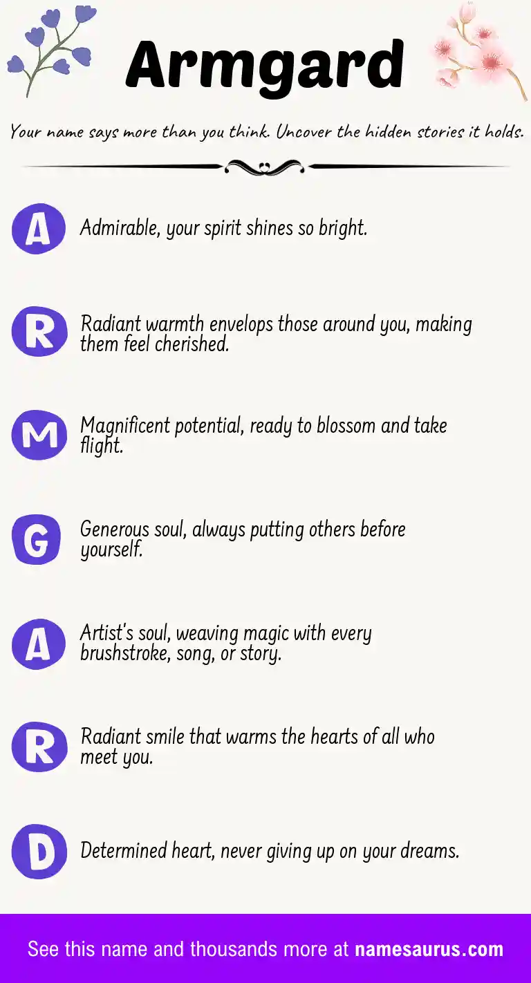 Acrostic poem about Armgard.