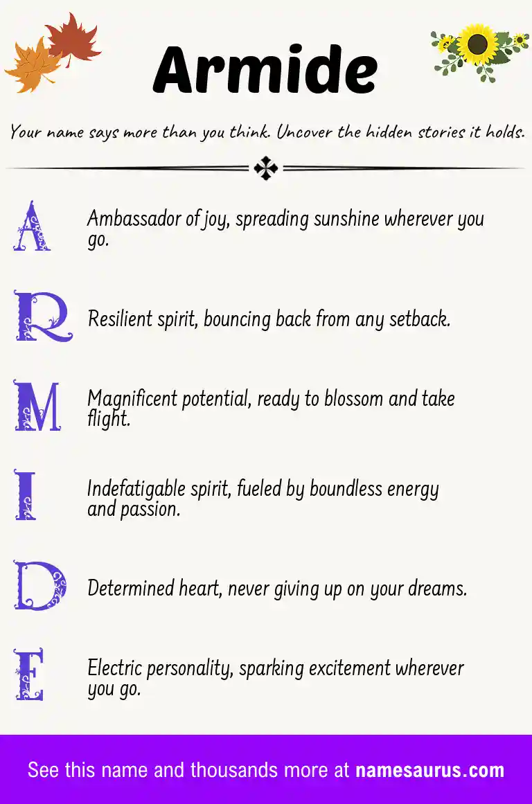 Acrostic poem about Armide.