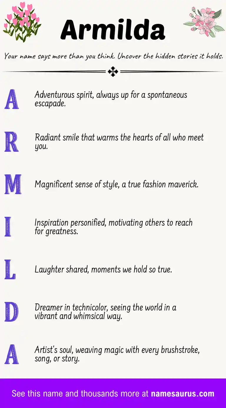 Acrostic poem about Armilda.