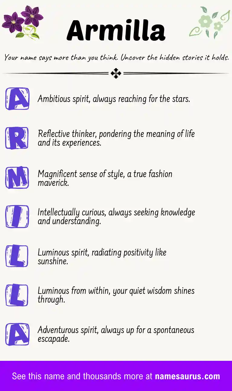 Acrostic poem about Armilla.