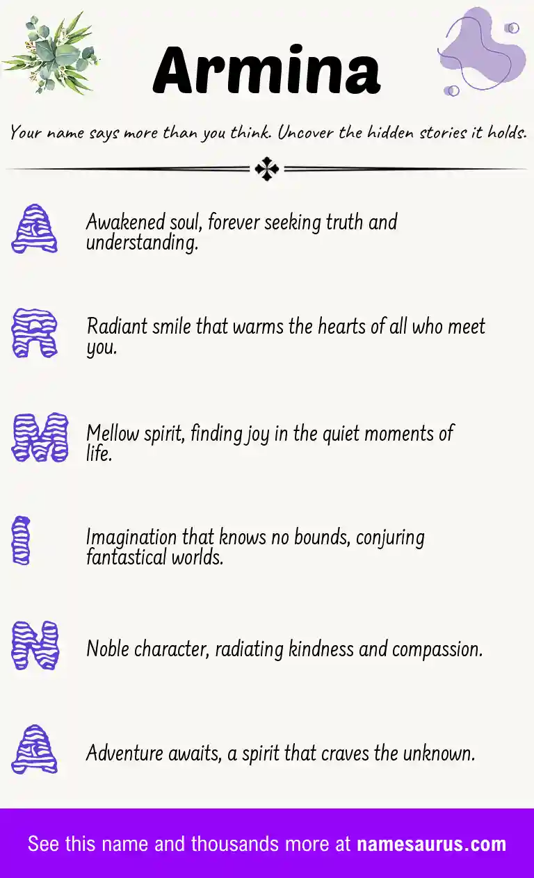 Acrostic poem about Armina.