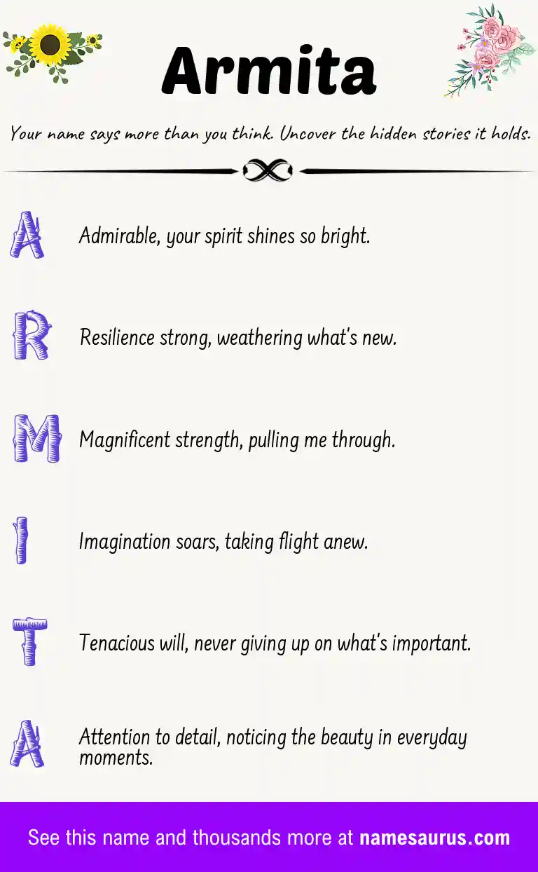 Acrostic poem about Armita.
