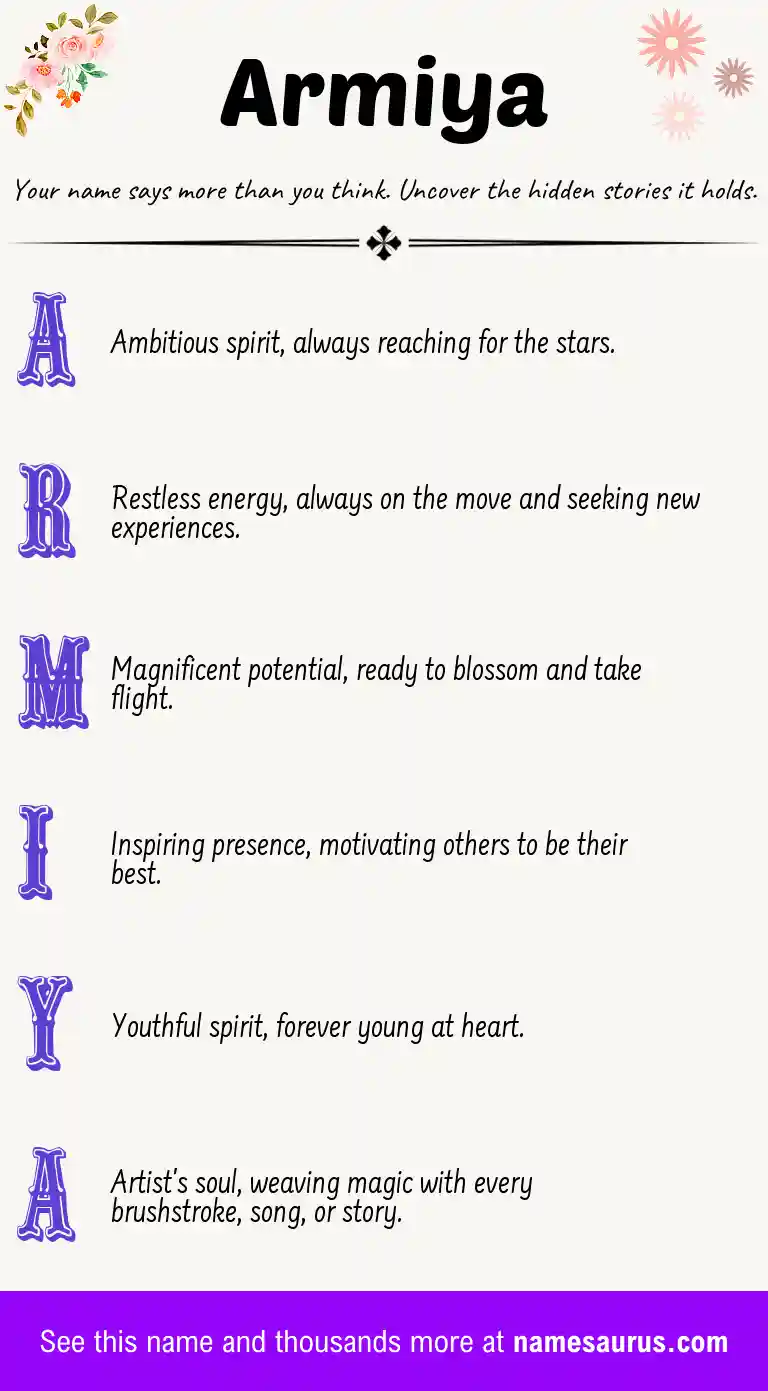 Acrostic poem about Armiya.