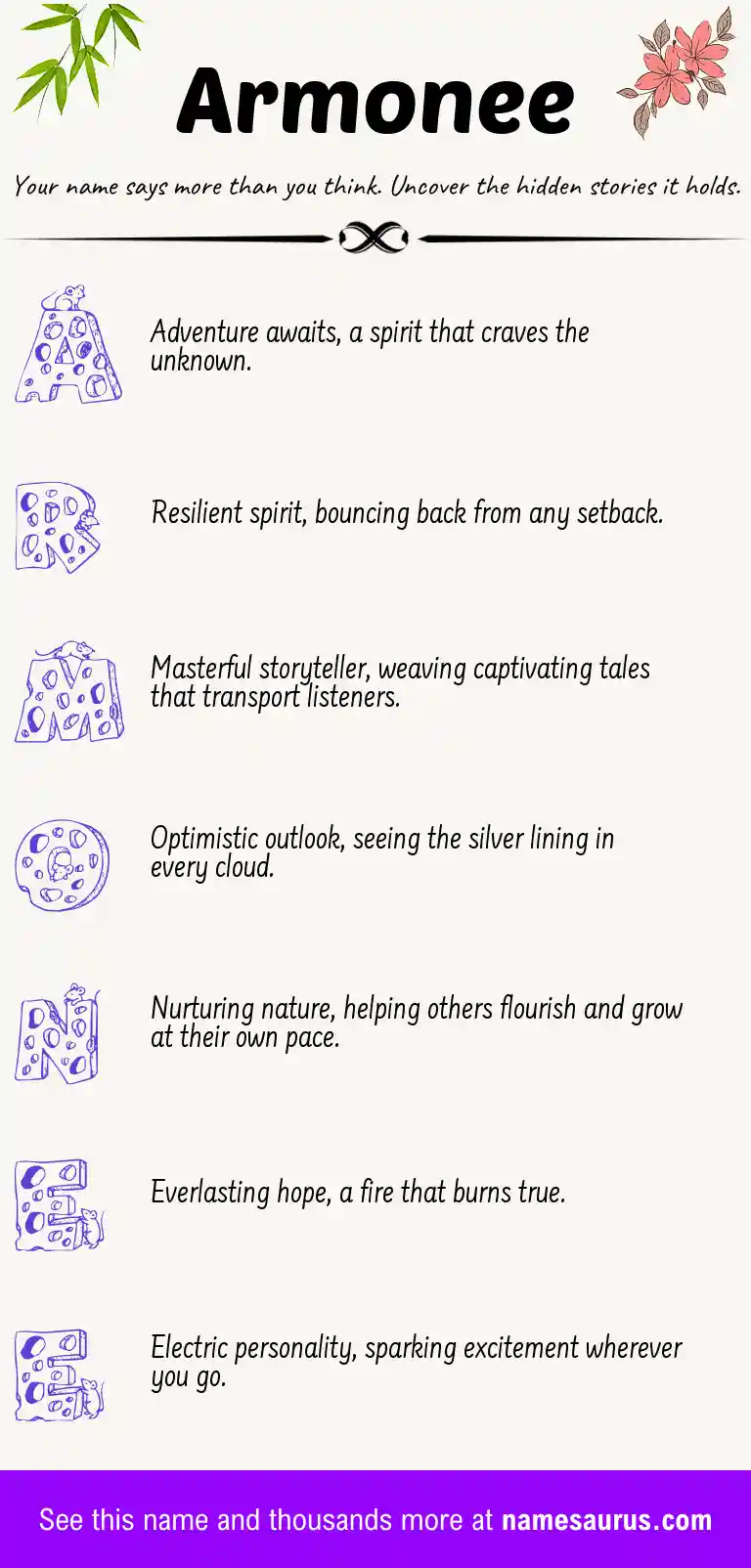 Acrostic poem about Armonee.
