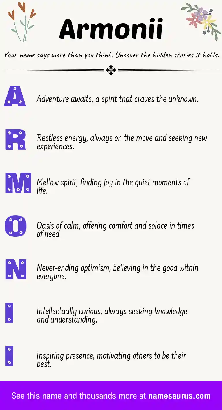 Acrostic poem about Armonii.