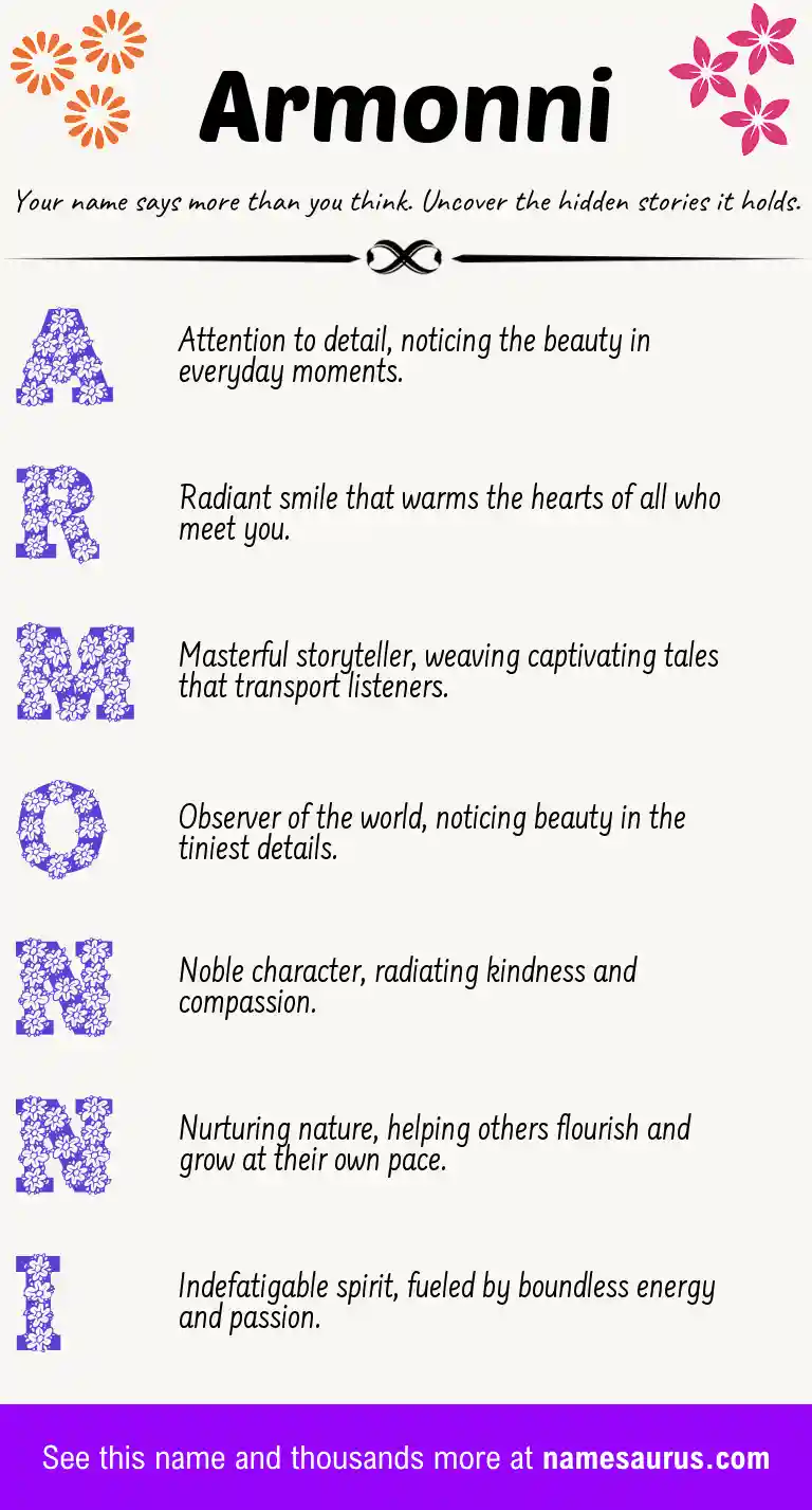 Acrostic poem about Armonni.