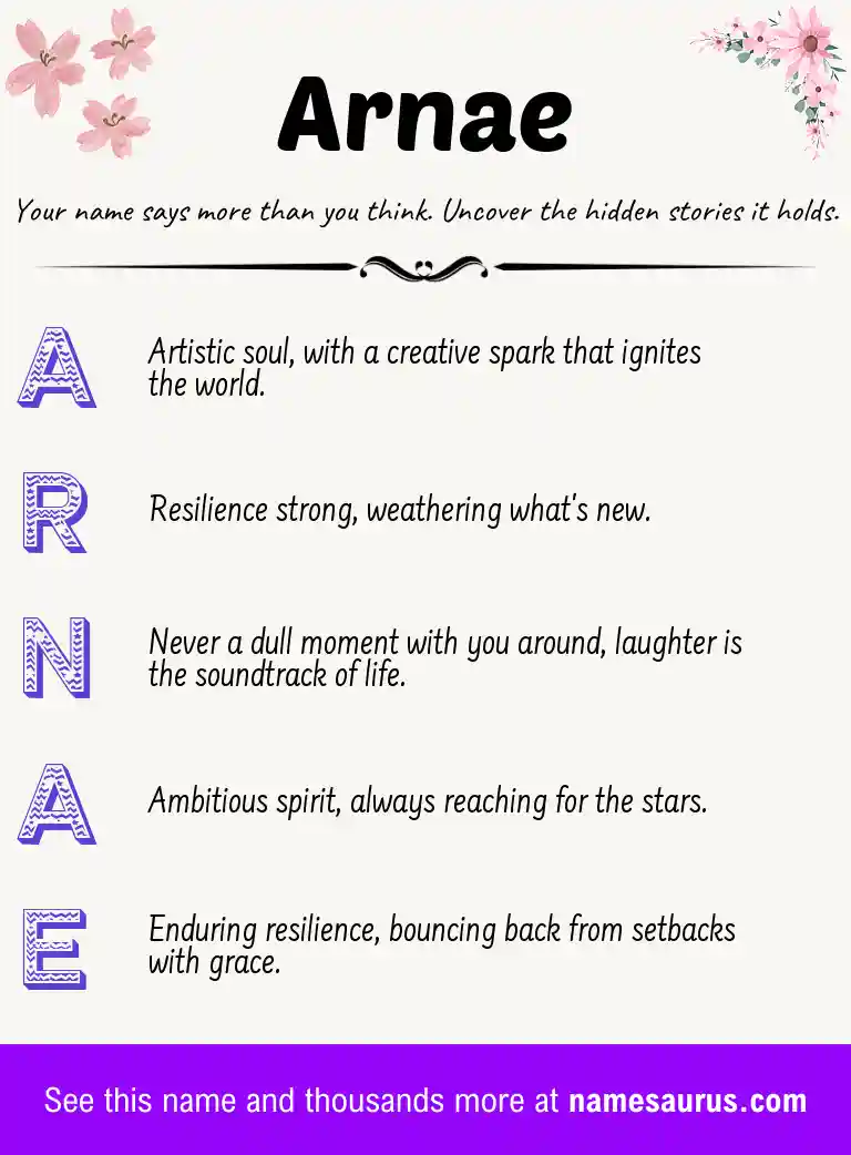 Acrostic poem about Arnae.