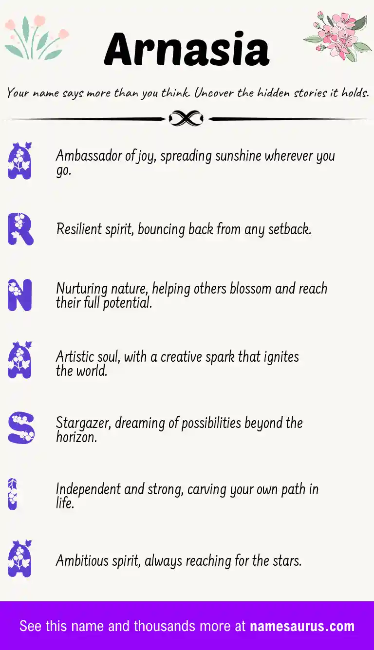 Acrostic poem about Arnasia.