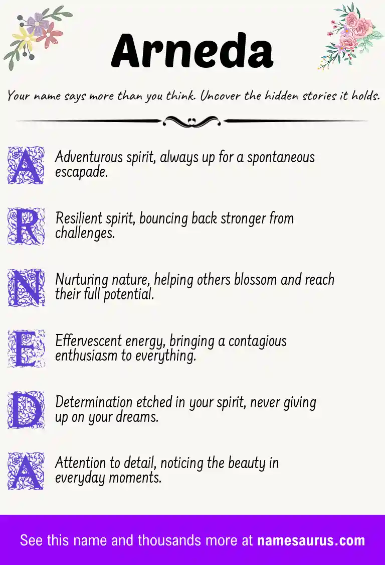 Acrostic poem about Arneda.