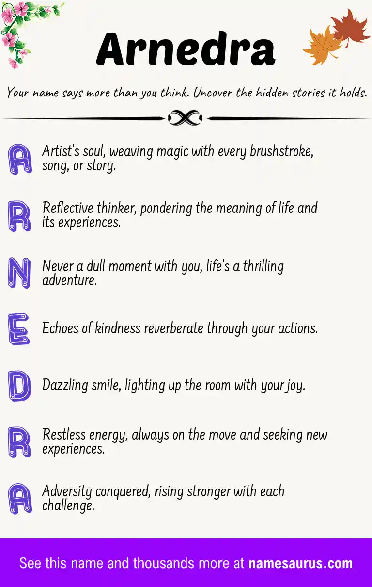 Acrostic poem about Arnedra.