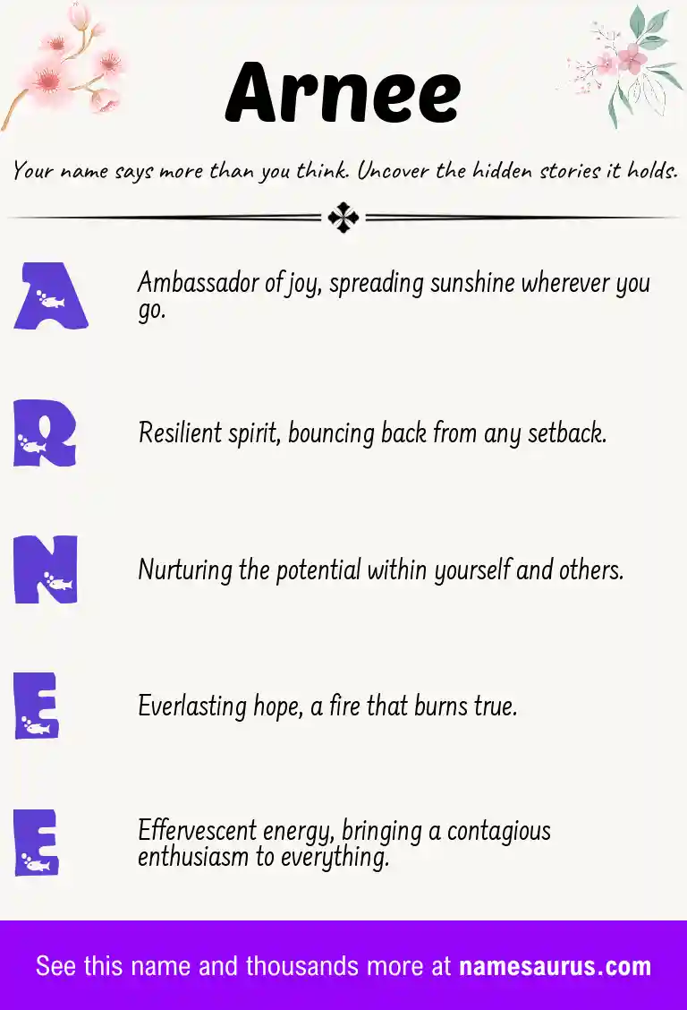 Acrostic poem about Arnee.
