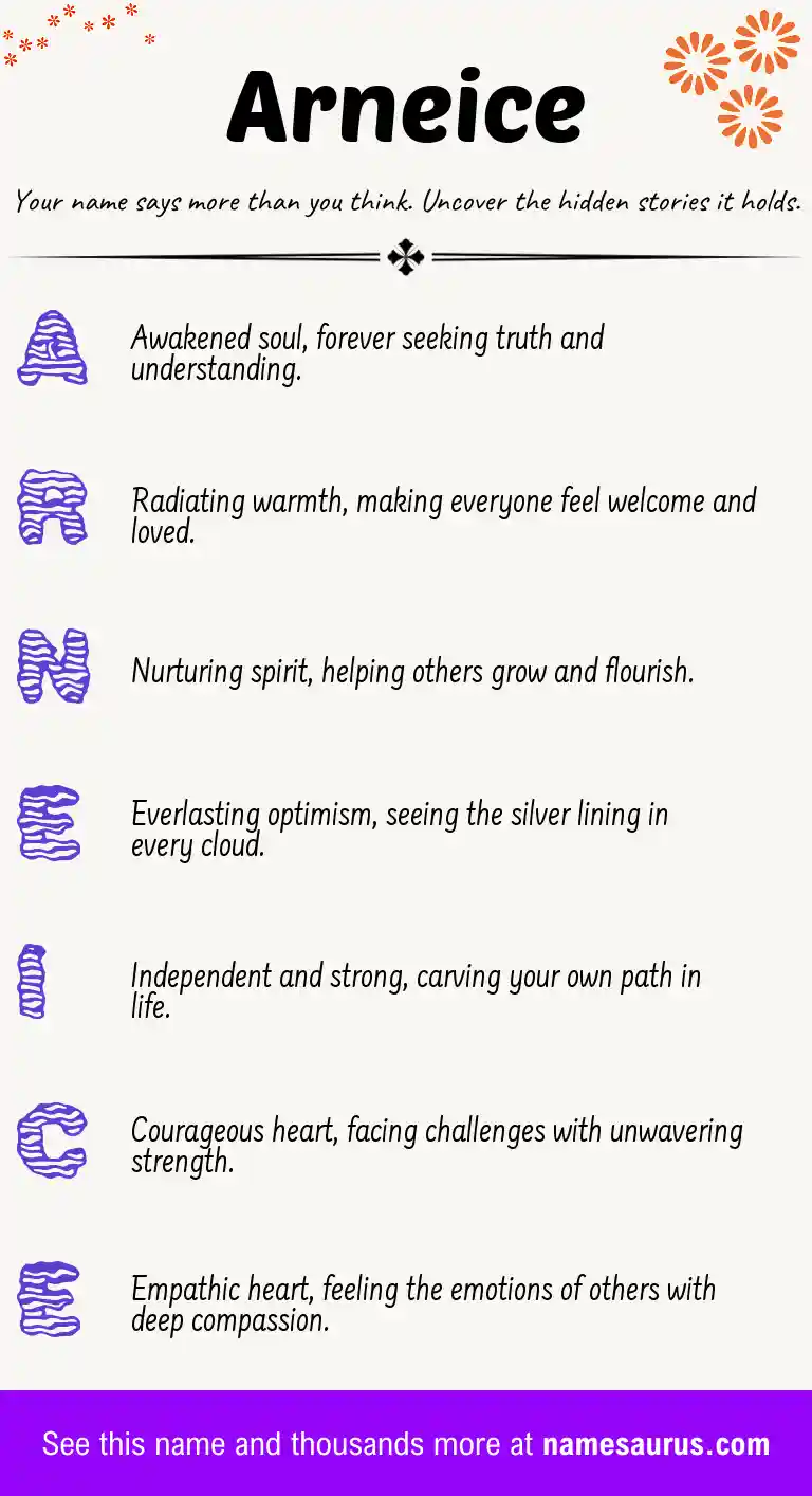 Acrostic poem about Arneice.