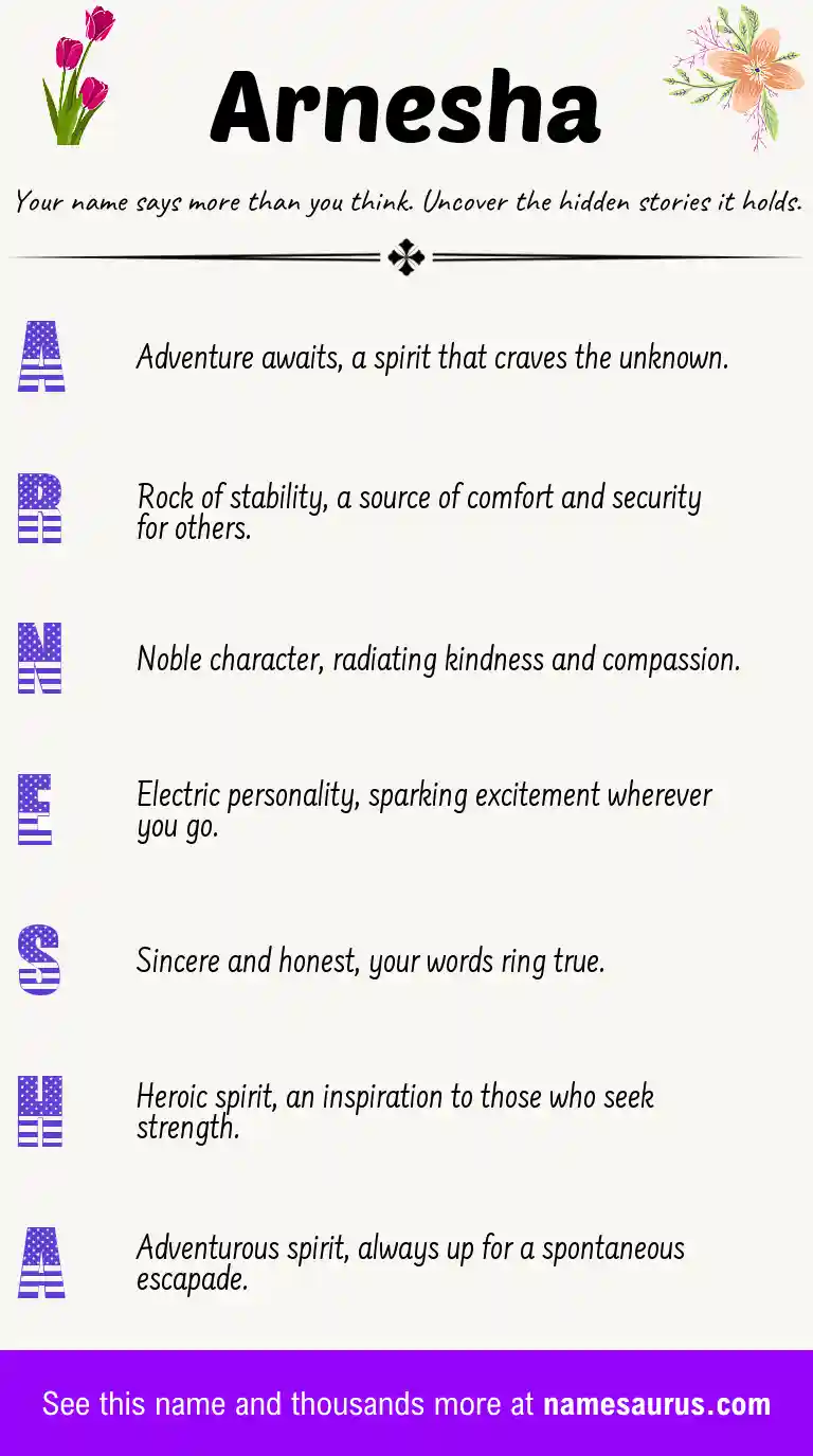 Acrostic poem about Arnesha.