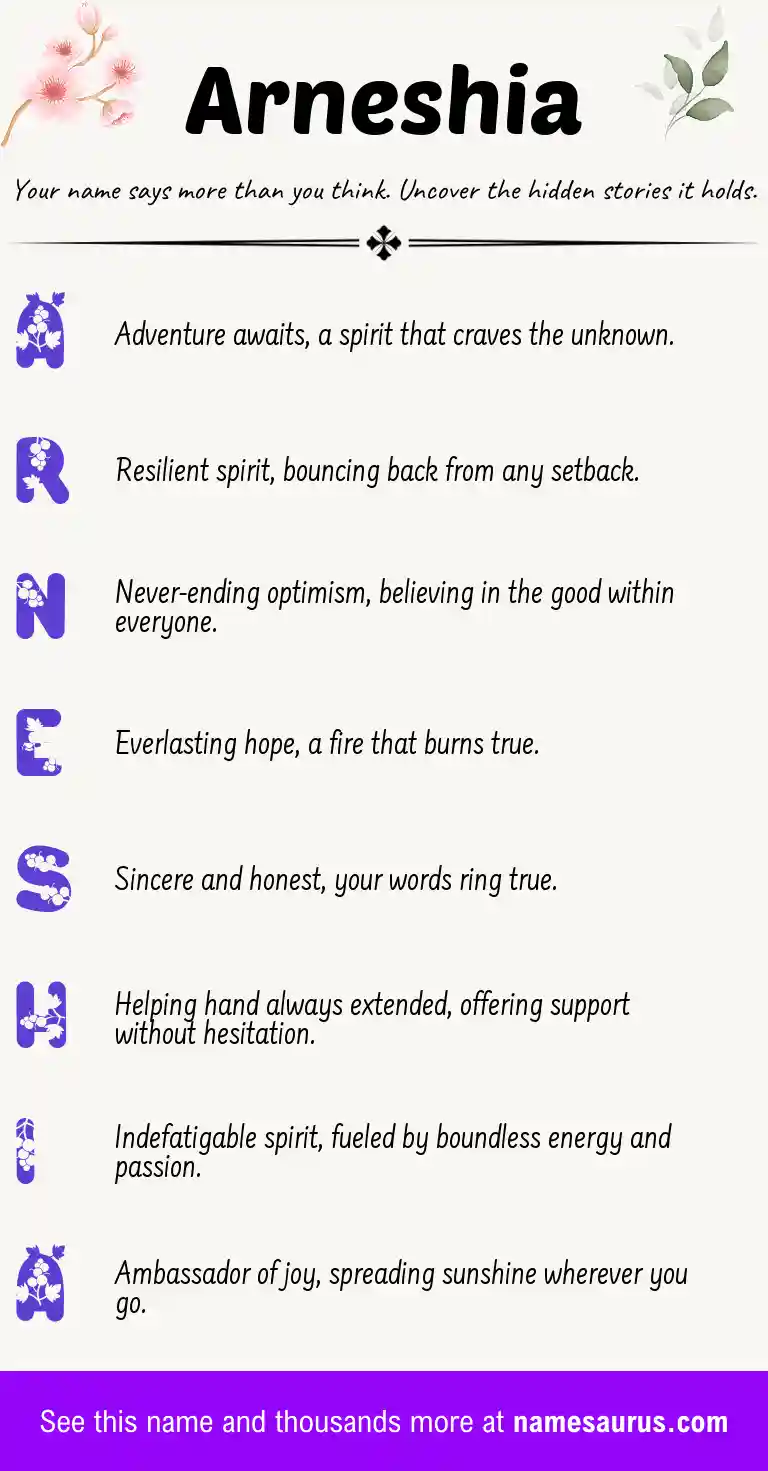 Acrostic poem about Arneshia.
