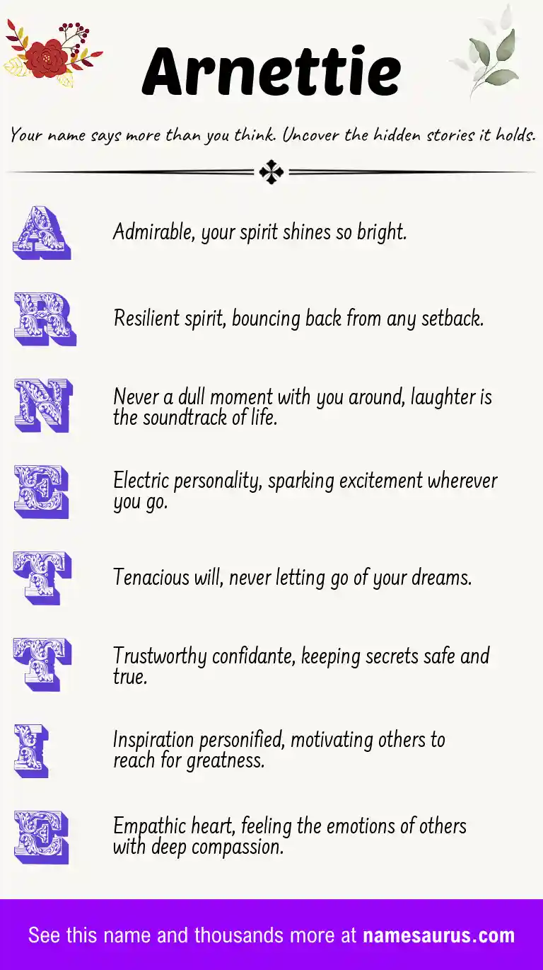 Acrostic poem about Arnettie.