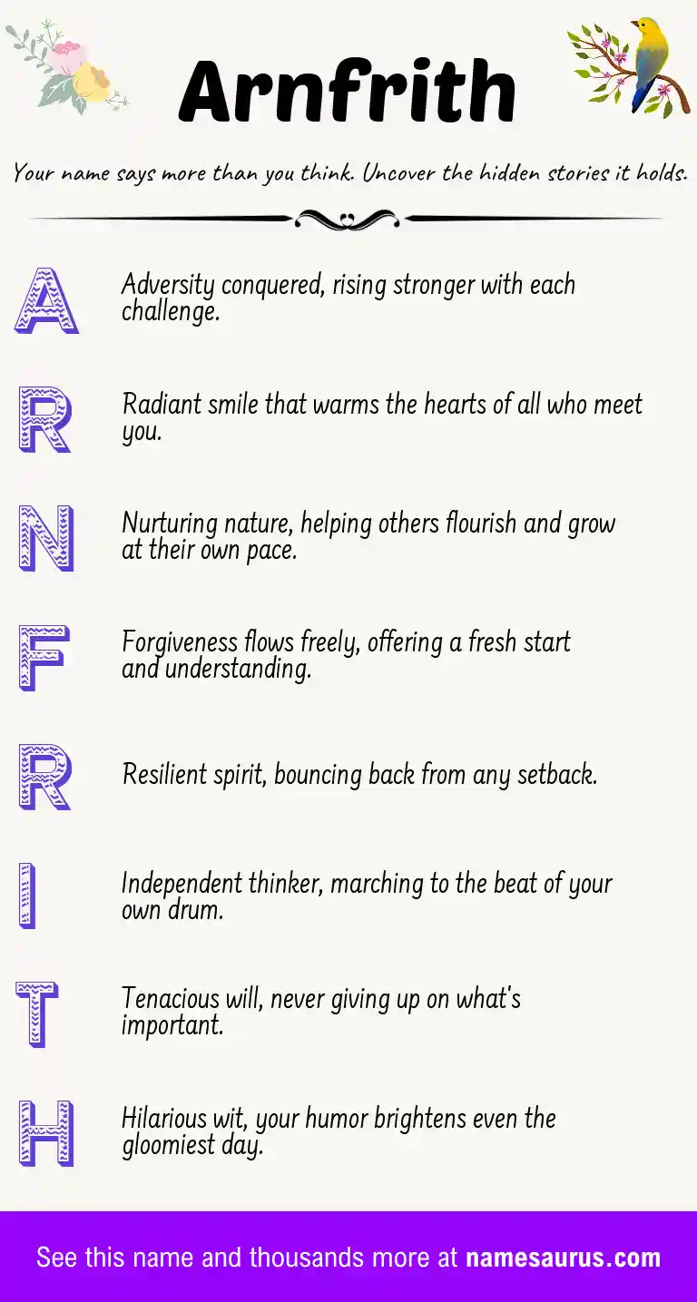 Acrostic poem about Arnfrith.