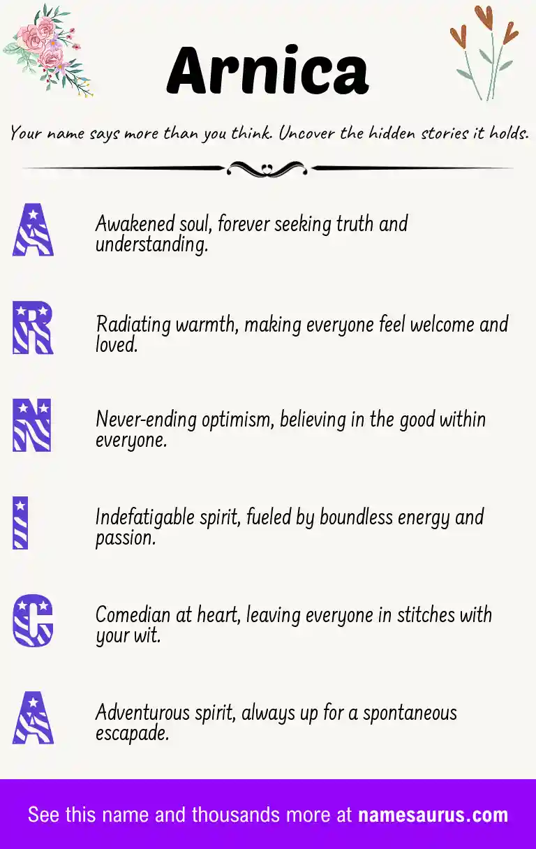 Acrostic poem about Arnica.