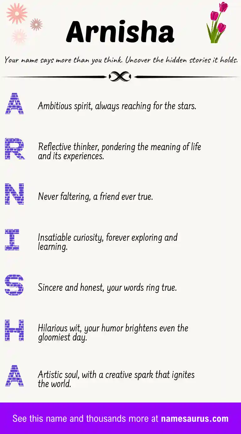 Acrostic poem about Arnisha.