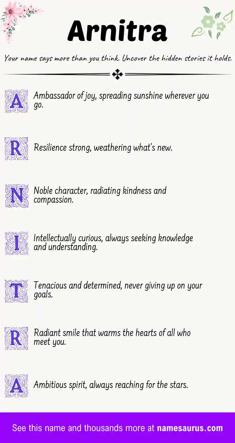 Acrostic poem about Arnitra.