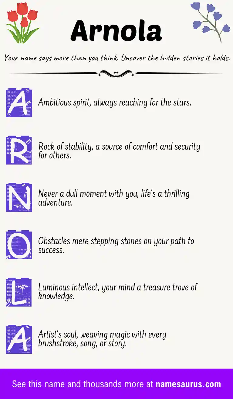 Acrostic poem about Arnola.