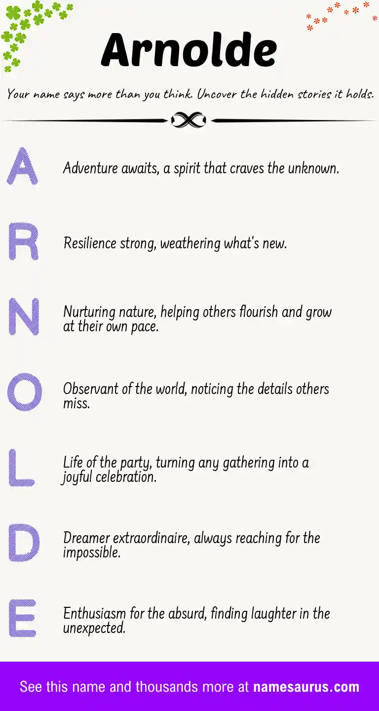 Acrostic poem about Arnolde.