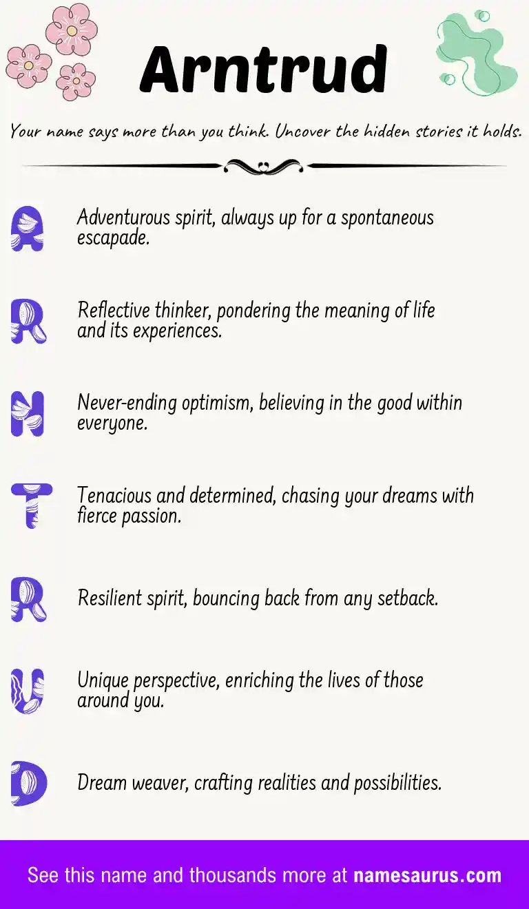 Acrostic poem about Arntrud.